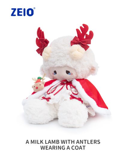 42cm PuffFawnstyle Christmas exclusive antler sheep lamb dollplush toy Rag Doll cape coat Cute Cute Fluffy Lamb Plush